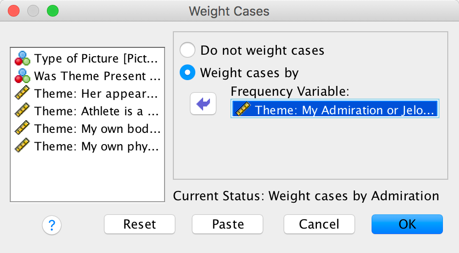 Completed dialog box